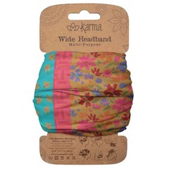 Karma Teal/Apricot Split Floral Headband for Women – Wide – Fabric Headband a…