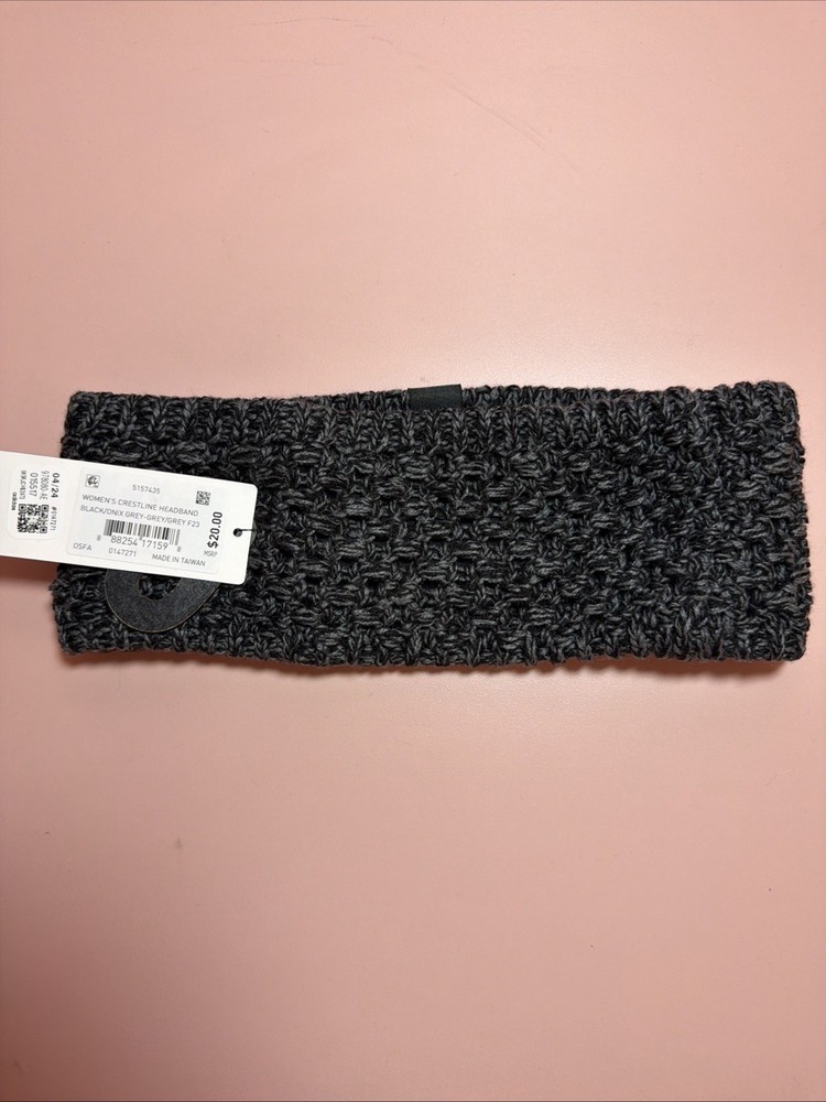 NEW with Tags Adidas Womans Crestline Headband Black And Gray Fleece Lined