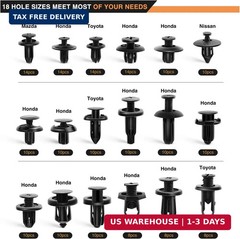 GOOACC 190 Pcs Car Retainer Clips & Fastener Remover – 18 Most Popular Sizes & A