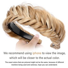 DIGUAN Wide Messy Braided Headband With Teeth Synthetic Hair Plaited Headband..