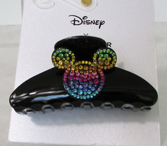 Disney Baublebar Mickey Mouse Rainbow Hair Clip Claw Black NWT