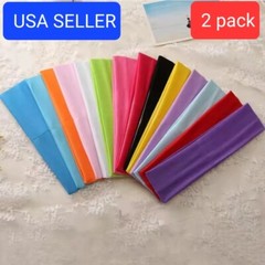 HEADBAND Thin Stretch Sports Yoga Gym Hair Band Wrap Sweatband Womens Mens 2Pack