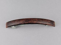 Dark Brown thin skinny narrow rectangle barrette hair clip accessory 4.5″ long
