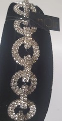 NOir Rhinestones Sparkles Black Velvet Headband Lined NWT