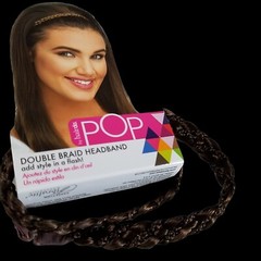 POP by Hairdo Double Braid Headband Style in a Flash Slip-On R10 CHESTNUT Brown