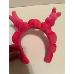Peeps Pink Plush Bunny Headband with Red Hearts Easter Valentine Accessory
