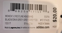 Adidas Womans Crestline Headband Black And Gray Fleece Lined NWT New With Tags