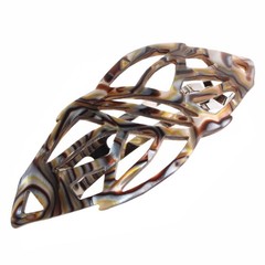 French Amie 3.5” Leaf Hair Barrette Cellulose Acetate French Hair Clip For Women