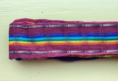 HEADBAND Burgundy Multicolor Guatemala Hand Made Cotton Head Band Colorful #DD