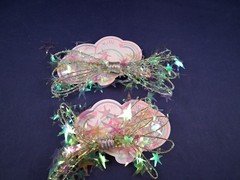 *2* Vtg Y2K STARS Pattern Pageant Spring Back Hair Barrette 5″ Pair *17FB-B