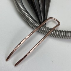 Small Curved Solid Metal, Copper Hair Stick, Shawl Pin