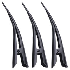 3 PCS Alligator Hair Clips Metal Non Slip With Teeth Styling Accessories Black