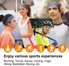 2 Pack Men Women Workout Headbands Travel Sweatband Elastic Non Slip Sweat Bands