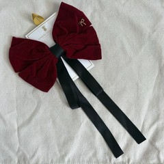 Simply Southern Burgundy Velvet Hair Bow Clip Christmas Holiday