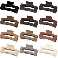12 PCS 4.1 Inch Large Hair Claw Clips Thick Jumbo Square Jaw Bulk Accessory
