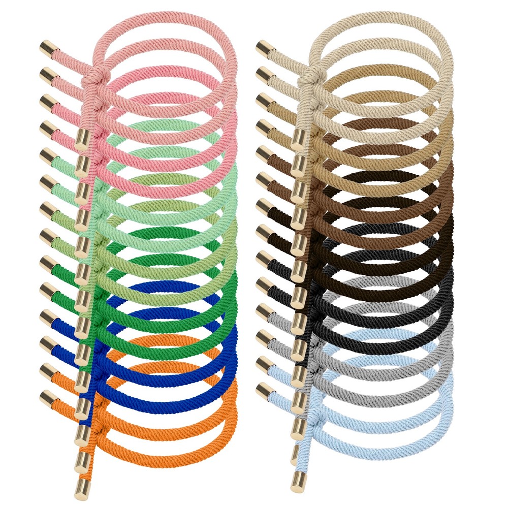 28PCS Elastic Hair Ties Accessories Set 14 Colors Knotted Rope Bands Women Girls