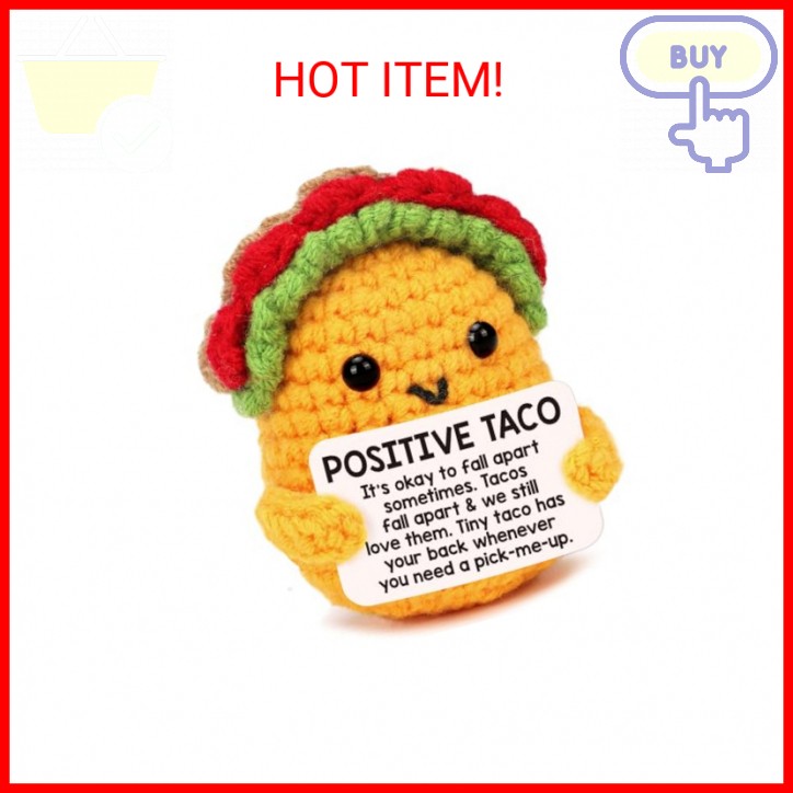 Positive Crochet Taco Birthday Gifts for Women Men Teacher Appreciation Fathers