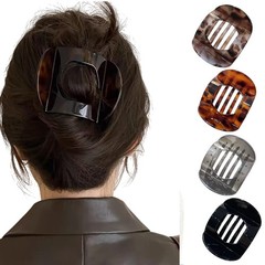 papasgix 4 PCS Flat Hair Clips, Claw Clips 1 Count (Pack of 4), Black