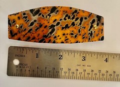 NEW hand-made artisan copper barrette w/animal print design 4″ X 1.33″