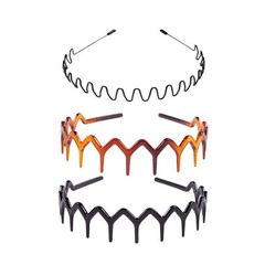 YMPEKA 3-Piece Hairband Set, Zig Zag & Wavy Design 1 Count (Pack of 3), Black