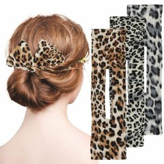 3Pcs/set Deft Bun Hair Bands Women Summer Knotted Wire Print Headband Bun Maker