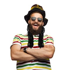 – Rasta Top Hat with Dread Locks Costume Party Hat