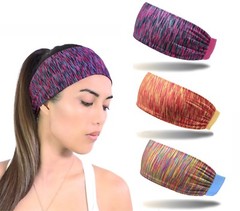 3pcs Women Sport Headband Female Elastic Fitness Sweatband Hairband Workout Gym