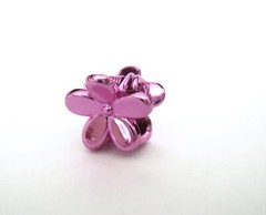 Micro mini extra tiny metalic colored flower acrylic hair claw clip