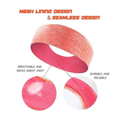 3 Pack Sports Headbands Moisture-Wicking Running Yoga Gym Non Slip Sweatbands