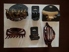 Women’s Hair Accessories Mixed Lot Of 6 Claw Clips/Barrettes S/M/L Hair