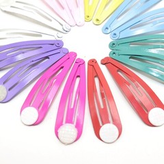 50 Pcs Mixed Color Snap Hair Clips with glue pad 36mm 46mm Baby Bows Girls