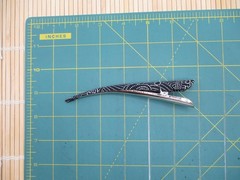 Minimalist Black Kimono Hair Clip 130mm Long Metal Upcycled Silk Hair Stick