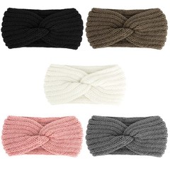 5 Pieces Knit Headbands Winter Headbands Ear Warmers Thick headbands for Wome…