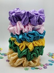 XXL Jumbo Women Charmeuse Satin Scrunchie Elastic Hairbands Hair Ties XXL royal