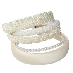 Cuizhiyu 5PK White Pearl Headbands for Women 1 Count (Pack of 5), Color A