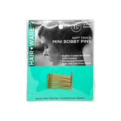 HAIR WARE Rubberized Mini Bobby Pins Blonde