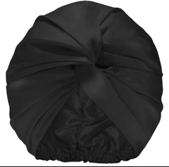 SLIP Silk Turban Black One Size 21”- 28” – Double-Lined Pure Mulberry Silk 22…