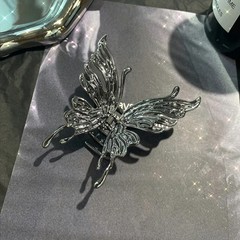 Large Hollow Butterfly Metal Hair Claws Black Silvery Fashion Shark Clips Women