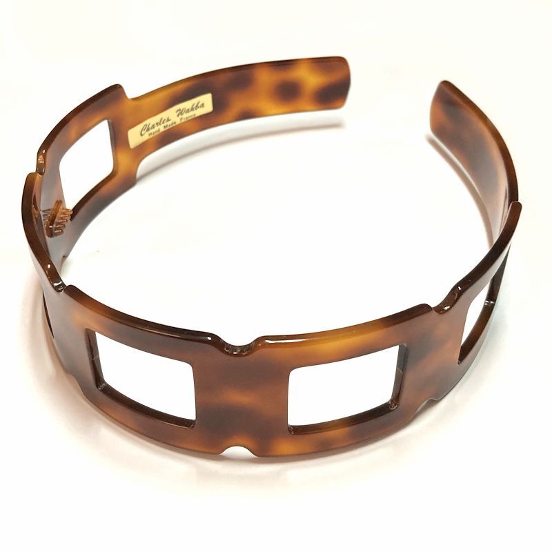 Charles Wahba Headband Tiara Square Block Women Girls Tortoise Made in France
