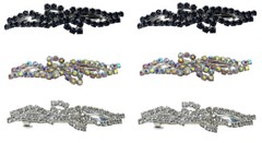 JCGY Set of 6 Barrettes Med/Small Sparkly Crystal Hair Clips Thin Hair U0927-6