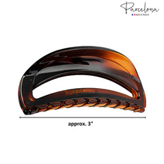 Parcelona French Thin Arch Cutout Medium 3″ Hair Claw Clips for Women Set of 2