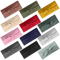 12 Pcs Wide Stretchy Headbands for Women Twist Knotted Headband Set Head Bands