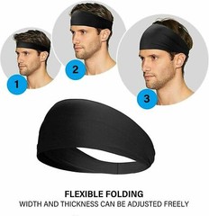 Mens Women Sweat Sweatband Headband Yoga Gym Running Stretch Sports Head Band