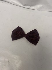 black/red shiny stringed bow tie hair clip