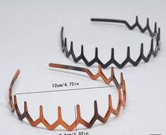 Black Brown Zigzag Plastic Headband Geometric Shape Hair Accessory for Women