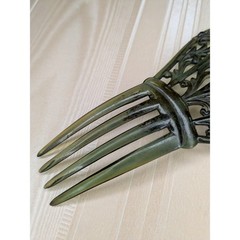 Antique Art Deco Art Neuveau Celluloid Hair Comb Decoration Blue Stones