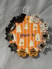 NEW Set of 10 Piper K Hair Claw Clips Halloween – Ghost Bat Spider Cat Pumpkin