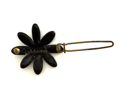 Hair Barrettes Lucite & Rhinestone Butterefly, Black Flower,Small Bar w/Stones