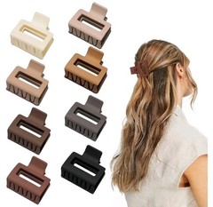 Medium Claw Hair Clips Women Girls, 2″ Matte Small Clips 8 Pack Lot Of 3…..81