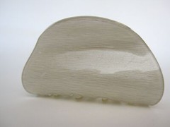 Glossy lite gray hair claw clip
